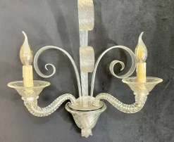 Clearance Pamono Murano Glass Wall Lights, Set of 2