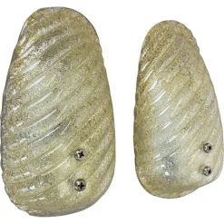 Hot Pamono Murano Gold Flake Ice Glass Wall Sconces, Germany, 1980s, Set of 2