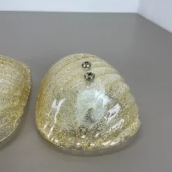 Hot Pamono Murano Gold Flake Ice Glass Wall Sconces, Germany, 1980s, Set of 2