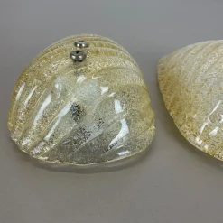 Hot Pamono Murano Gold Flake Ice Glass Wall Sconces, Germany, 1980s, Set of 2