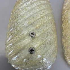 Hot Pamono Murano Gold Flake Ice Glass Wall Sconces, Germany, 1980s, Set of 2