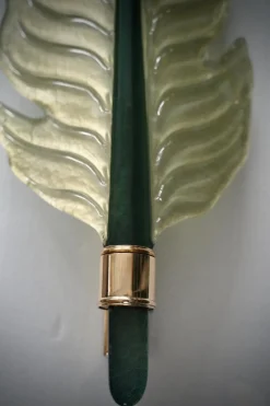 Best Pamono Murano Green Glass and Brass Wall Light, 1980s
