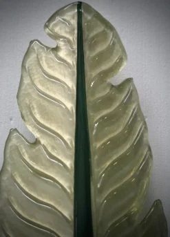 Best Pamono Murano Green Glass and Brass Wall Light, 1980s