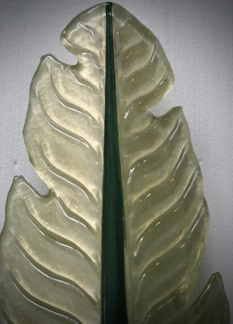 Best Pamono Murano Green Glass and Brass Wall Light, 1980s
