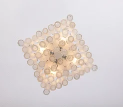 Clearance Pamono Murano Ice Glass Tubes Flushmount attributed to Doria, Germany, 1960s