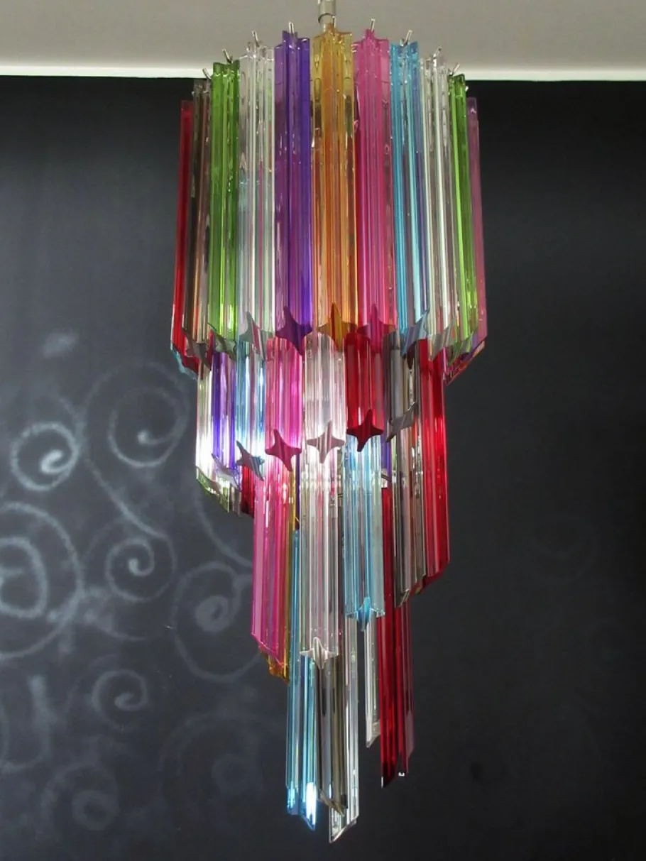 Clearance Pamono Murano Multicolor Mariangela Chandelier , 1990