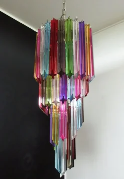 Clearance Pamono Murano Multicolor Mariangela Chandelier , 1990