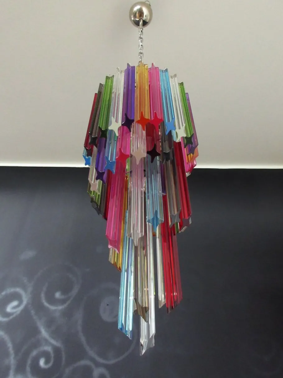 Clearance Pamono Murano Multicolor Mariangela Chandelier , 1990