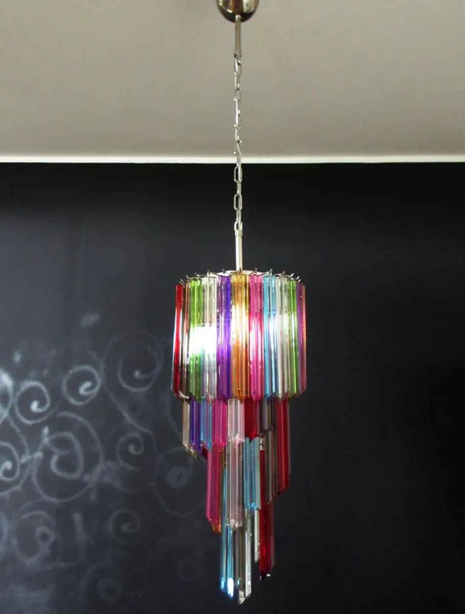 Clearance Pamono Murano Multicolor Mariangela Chandelier , 1990