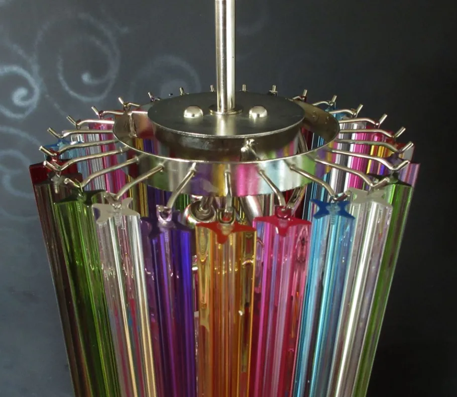 Clearance Pamono Murano Multicolor Mariangela Chandelier , 1990