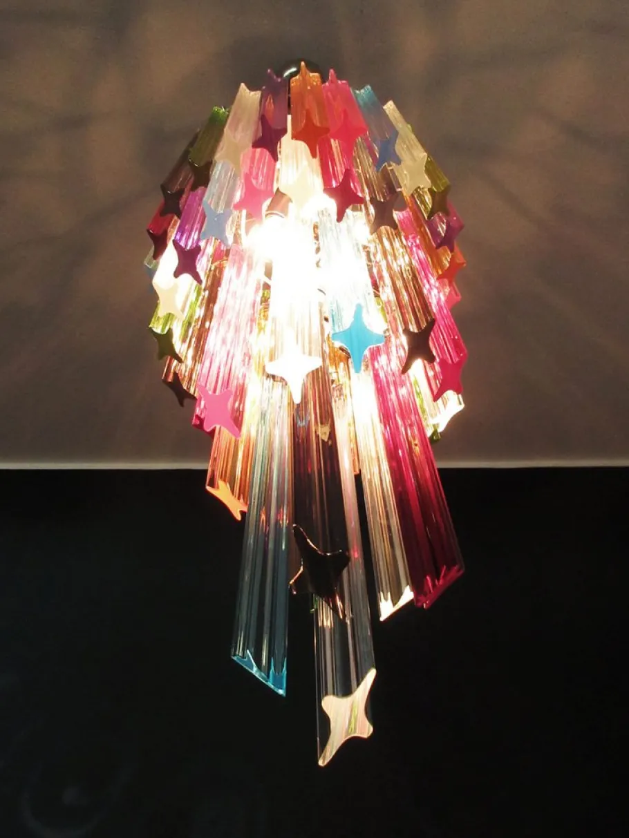 Clearance Pamono Murano Multicolor Mariangela Chandelier , 1990