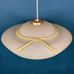Discount Pamono Murano Pendant Lamp in Shape of Wide Brim Hat, Italy, 1970s
