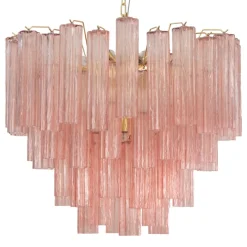 Hot Pamono Murano Pink Glass Tronchi Chandelier, 1990s