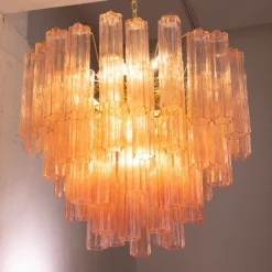 Hot Pamono Murano Pink Glass Tronchi Chandelier, 1990s