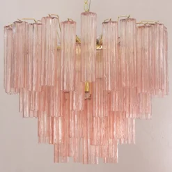 Hot Pamono Murano Pink Glass Tronchi Chandelier, 1990s