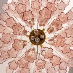 Hot Pamono Murano Pink Glass Tronchi Chandelier, 1990s