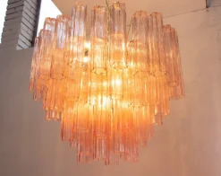 Hot Pamono Murano Pink Glass Tronchi Chandelier, 1990s