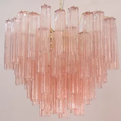 Hot Pamono Murano Pink Glass Tronchi Chandelier, 1990s