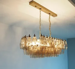 Best Pamono Murano Poliedri Chandelier by Carlo Scarpa with 84 Smoked Glasses, 1990s