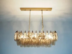 Best Pamono Murano Poliedri Chandelier by Carlo Scarpa with 84 Smoked Glasses, 1990s