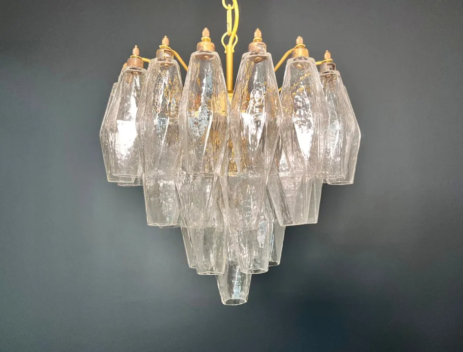 New Pamono Murano Poliedri Chandelier from Carlo Scarpa Design, 1990