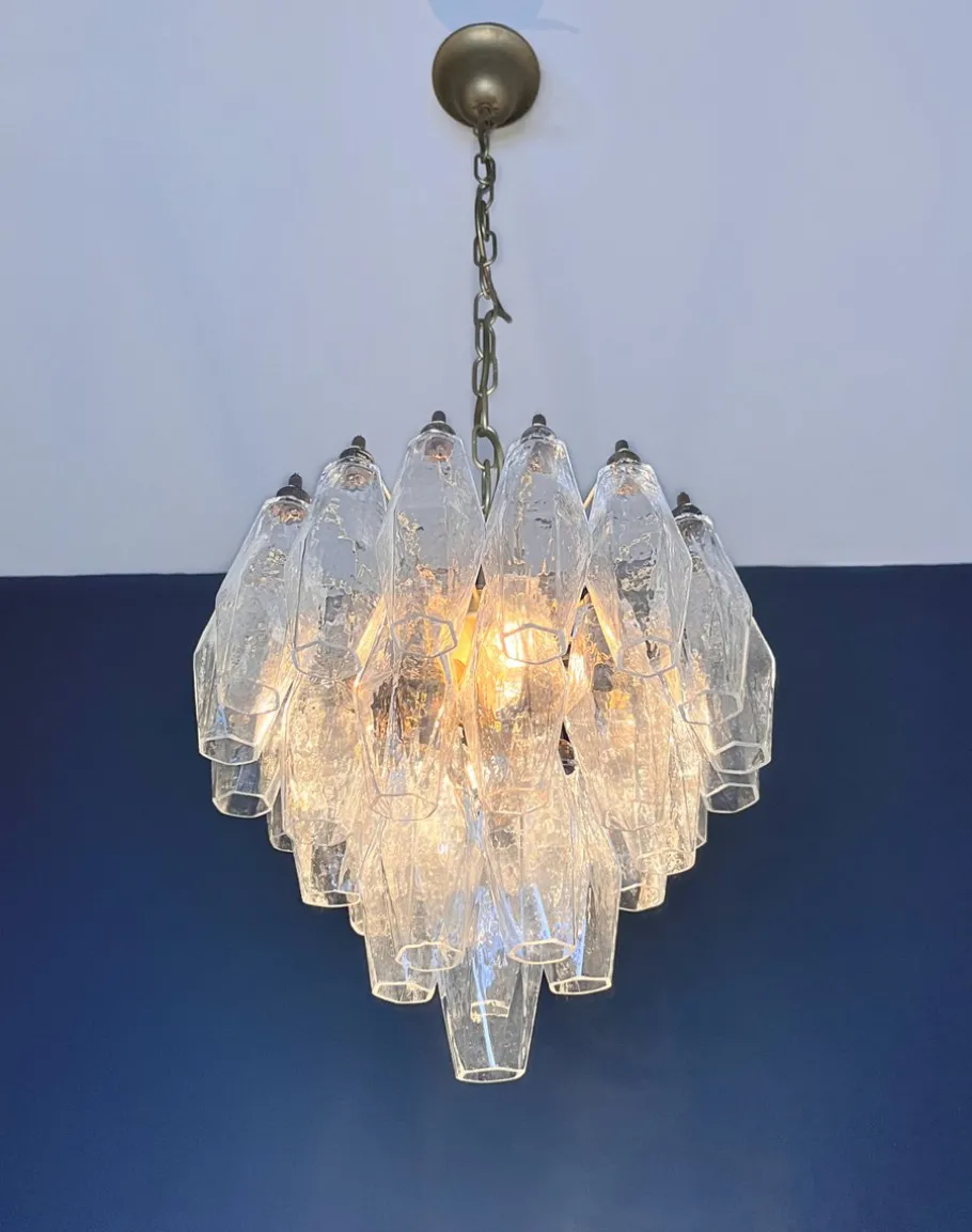 New Pamono Murano Poliedri Chandelier from Carlo Scarpa Design, 1990