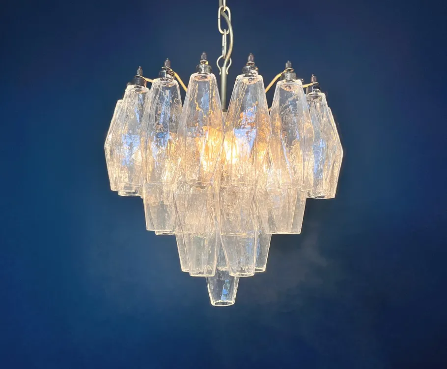 New Pamono Murano Poliedri Chandelier from Carlo Scarpa Design, 1990