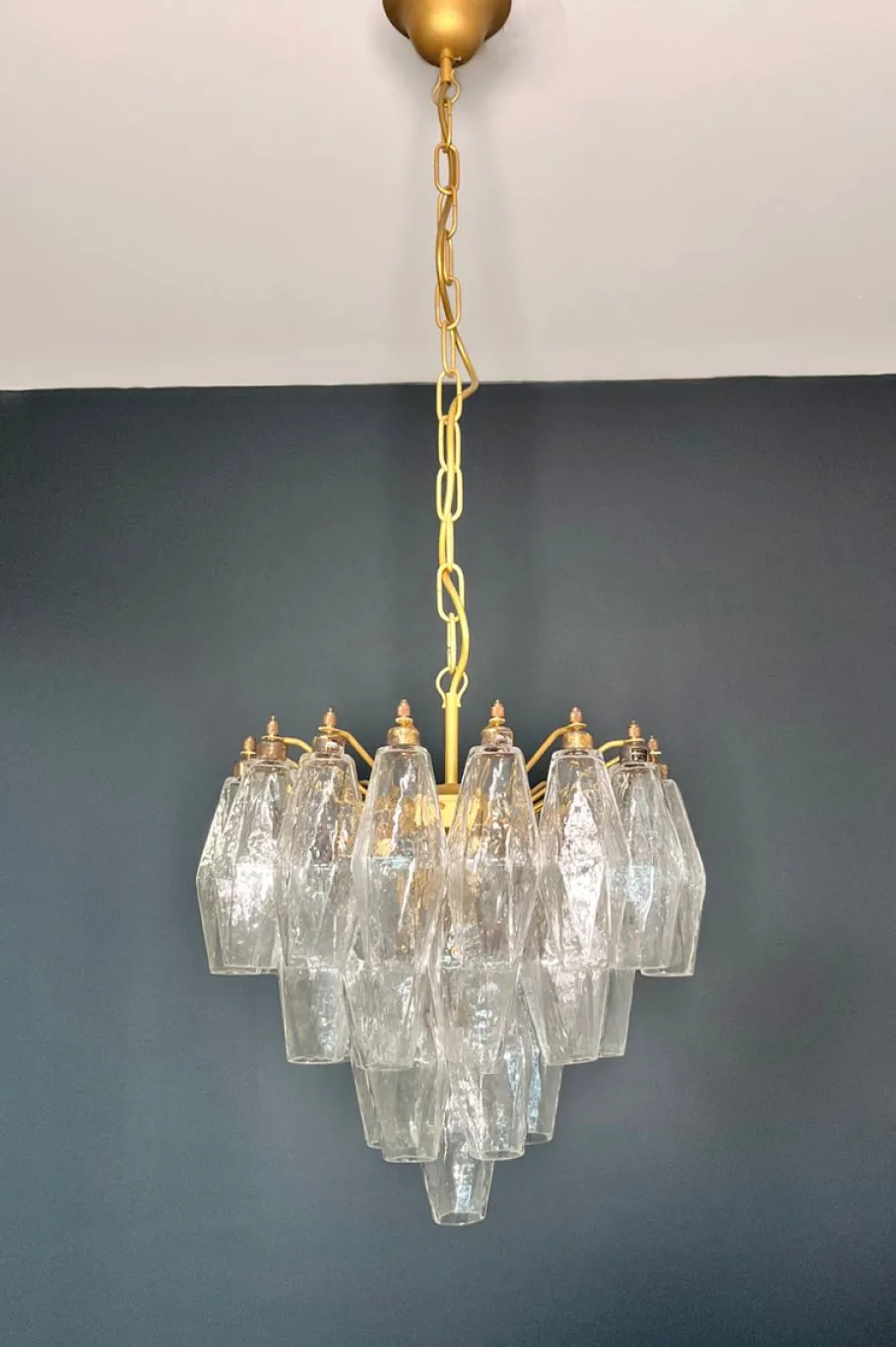 New Pamono Murano Poliedri Chandelier from Carlo Scarpa Design, 1990