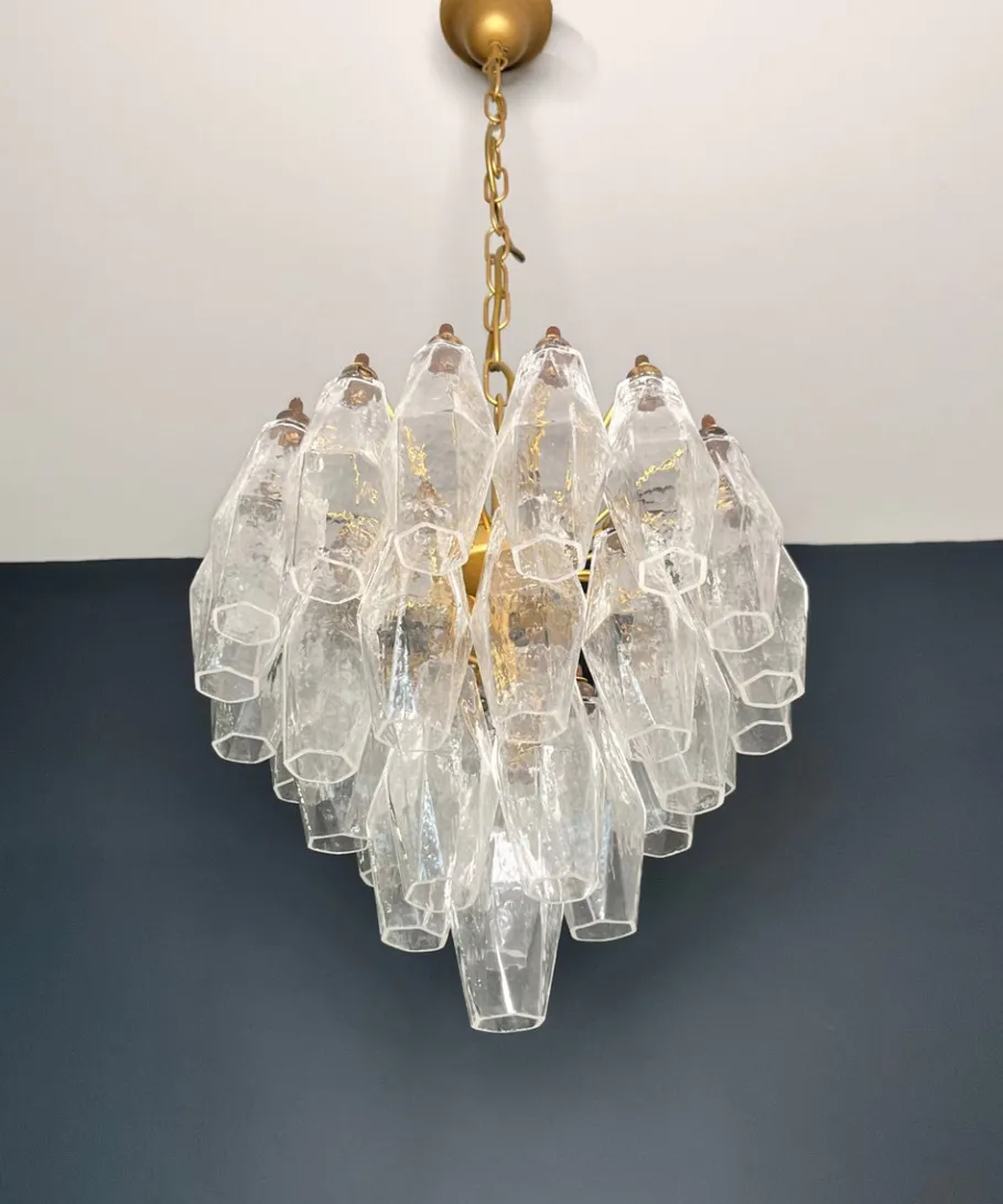 New Pamono Murano Poliedri Chandelier from Carlo Scarpa Design, 1990