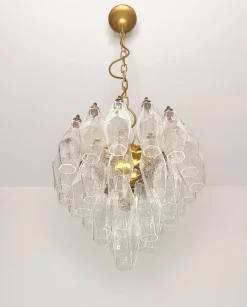 New Pamono Murano Poliedri Chandelier from Carlo Scarpa Design, 1990
