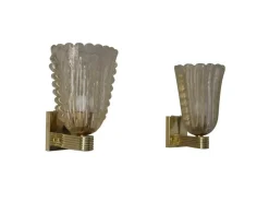 Sale Pamono Murano Pulegoso Gold Glass Sconces from Barovier & Toso, 1990s, Set of 2