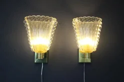 Sale Pamono Murano Pulegoso Gold Glass Sconces from Barovier & Toso, 1990s, Set of 2