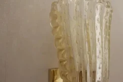 Sale Pamono Murano Pulegoso Gold Glass Sconces from Barovier & Toso, 1990s, Set of 2