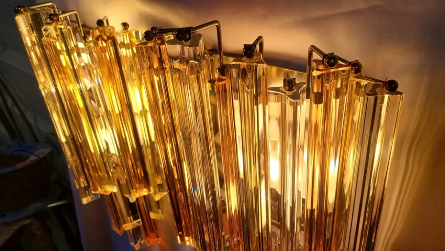 Clearance Pamono Murano Sconces by Venini, 1970s, Set of 2