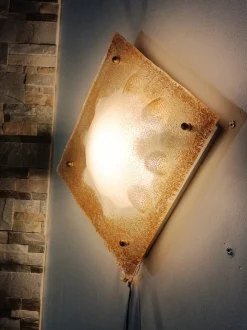 Clearance Pamono Murano Slab Wall Light attributed to Mazzega, 1970s