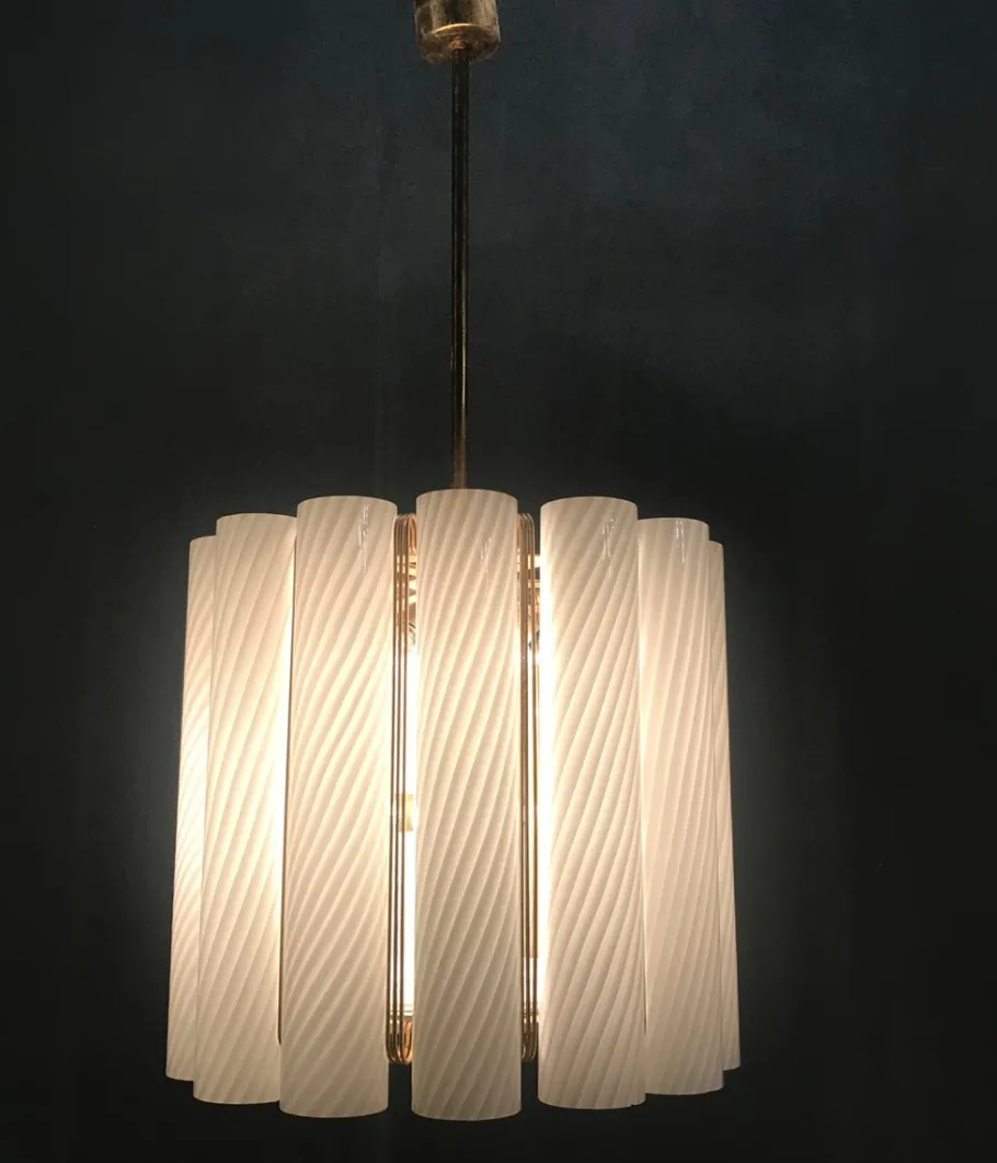 Discount Pamono Murano Swirl Glass Chandelier by Paolo Venini for Murano, 1960s