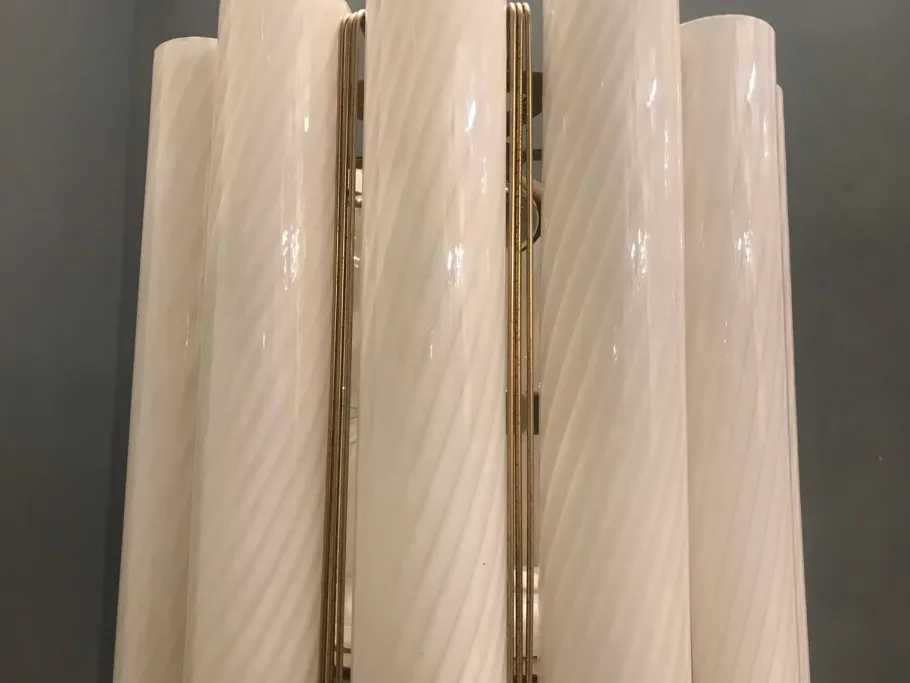 Discount Pamono Murano Swirl Glass Chandelier by Paolo Venini for Murano, 1960s