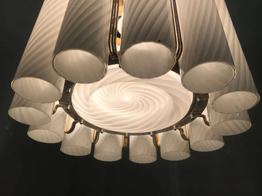 Discount Pamono Murano Swirl Glass Chandelier by Paolo Venini for Murano, 1960s