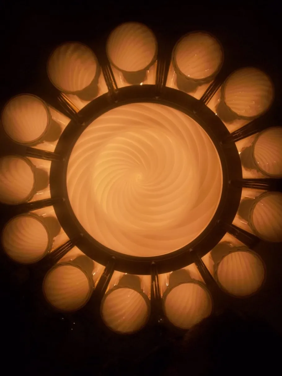 Discount Pamono Murano Swirl Glass Chandelier by Paolo Venini for Murano, 1960s