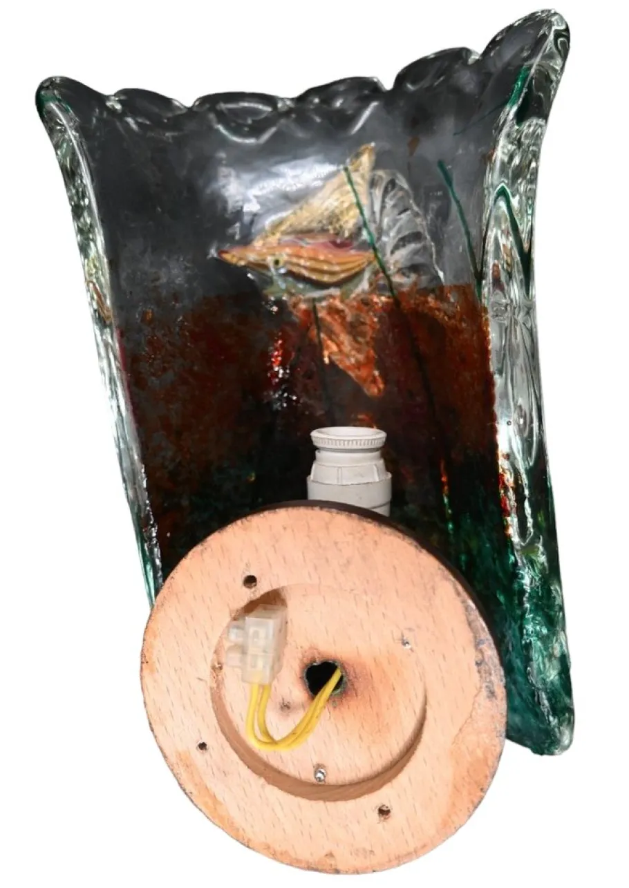 New Pamono Murano Wall Lamp by Alfredo Barbini for Made Murano Glass, Set of 2