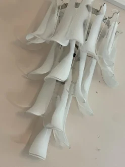 New Pamono Murano Wall Lamps in White from Mazzega, Set of 2