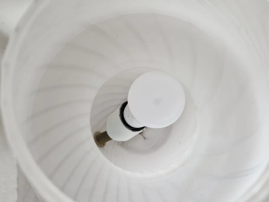 Outlet Pamono Murano White Swirl Mushroom Lamp, 1970s