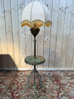 Outlet Pamono Napoleon III Style Bronze and Onyx Floor Lamp