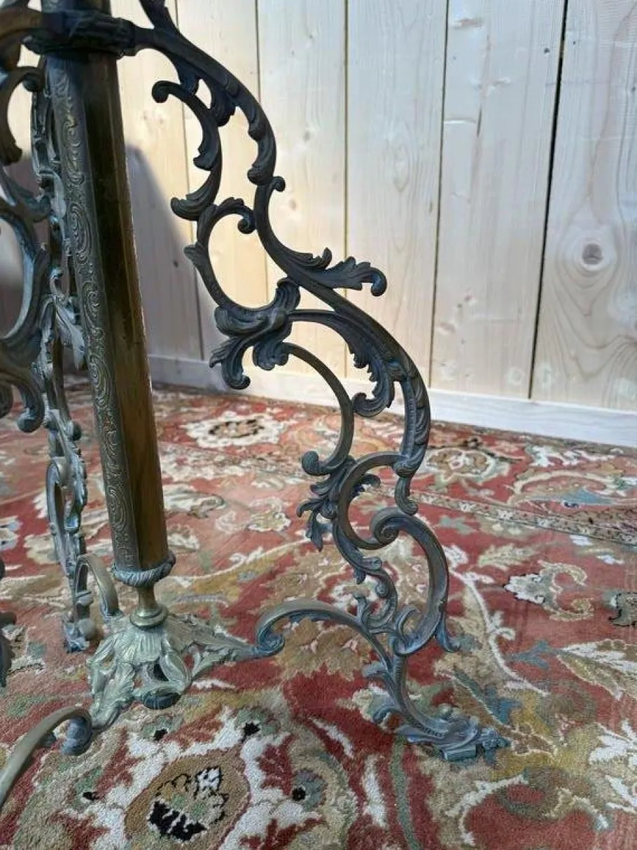 Outlet Pamono Napoleon III Style Bronze and Onyx Floor Lamp