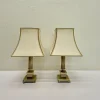 Pamono Neoclassic Style Table Lamps in Brass, 1970s, Set of 2