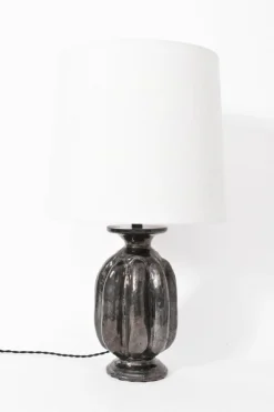New Pamono Neoclassical Anthracite Ceramic Lamp by Helder, 2024
