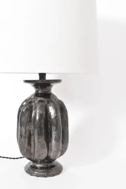 New Pamono Neoclassical Anthracite Ceramic Lamp by Helder, 2024
