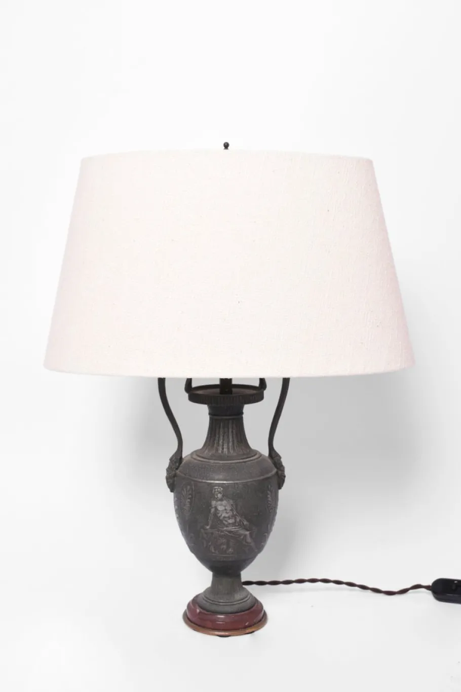 New Pamono Neoclassical Blackened Iron Lamp, 1920s