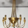 New Pamono Neoclassical Brass Style Chandelier Decorated with Beaded Garlands