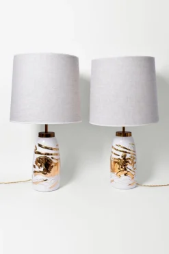 Outlet Pamono Neoclassical Ceramic Lamps, 1940s, Set of 2